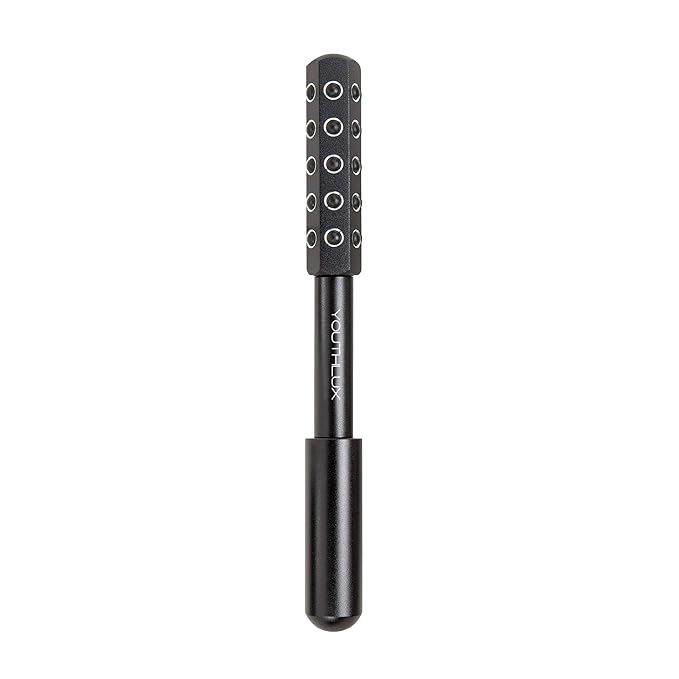 Radiance Roller – Germanium Stone Facial Massage Tool for Lifting, Sculpting, De-Puffing, Glow Boost, Energizing & Cooling Effect (Black)-Velvo Beauty
