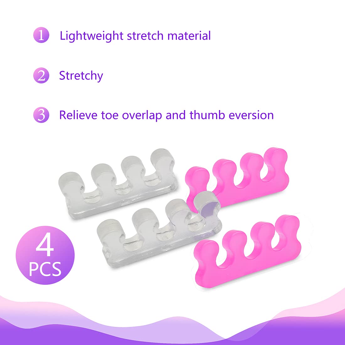 Toe Spacers for Women,Toe Separators for Women,Toe Separators Use for Separation of Toenails or Nails As Well As Relieve Orthopedic Bunion Symptoms.-Velvo Beauty