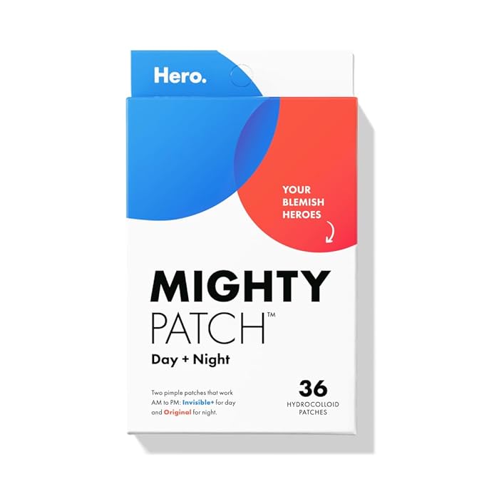 Mighty Patch™ Day and Night Patches – The Hydrocolloid Patch Duo Pack. Derm-Tested. Medical-Grade Hydrocolloid. Absorbs Pimple Gunk in 6-8 Hours. 36ct (18x Original, 18x Invisible+)-Velvo Beauty