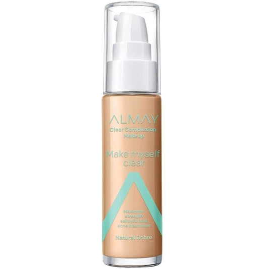Almay Clear Complexion Makeup, Matte Finish Liquid Foundation with Salicylic Acid, Hypoallergenic, Cruelty Free-Fragrance Free, Dermatologist Tested, 510 Natural Ochre, 1.0 oz-Velvo Beauty