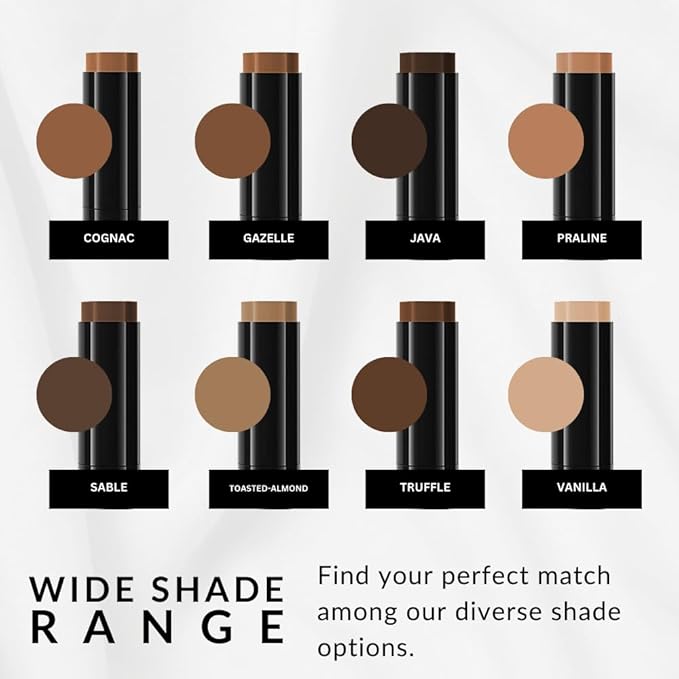 Base Strokes Crème Foundation Stick by Flori Roberts, Full Coverage for Women of Color or Deeper Skin Tones, Long Lasting Makeup, Natural Finish, Complexion Concealer & Corrector-Velvo Beauty