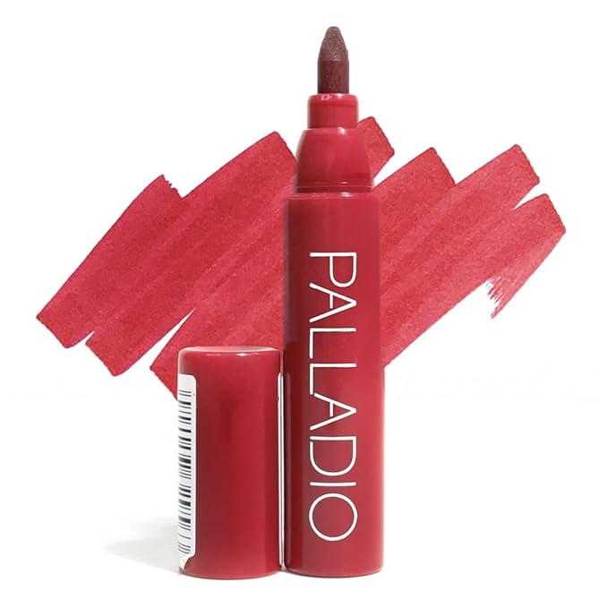 Palladio Lip Stain, Hydrating and Waterproof Formula, Matte Color Look, Longlasting All Day Wear Lip Color, Smudge Proof Natural Finish, Precise Chisel Tip Marker, Berry-Velvo Beauty