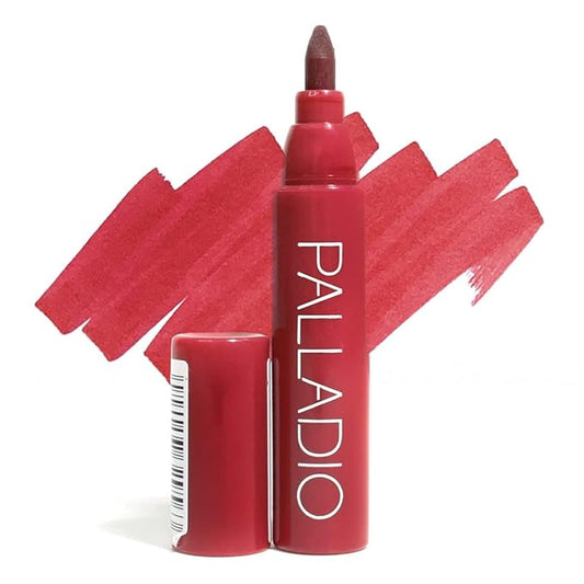 Palladio Lip Stain, Hydrating and Waterproof Formula, Matte Color Look, Longlasting All Day Wear Lip Color, Smudge Proof Natural Finish, Precise Chisel Tip Marker, Berry-Velvo Beauty