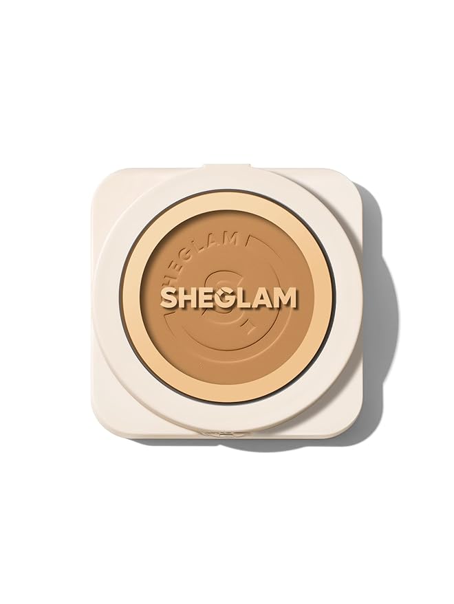 SHEGLAM SKin-Focus Full Coverage Powder Foundation Oil-Control Lightweight Face Pressed Powder Makeup-Golden-Velvo Beauty