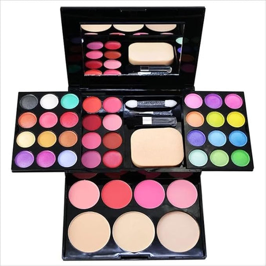 Ladies vegan girl makeup kits all in one box set cosmetic Eye shadow Palette matte gift makeup kit full blush makeup set (Multi Colored)-Velvo Beauty