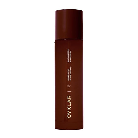 Vitamin C Body Oil for Women and Men. Moisturizing Sacred Santal Scented Body Serum for Glowing Skin. Nourishing, Hydrating After-Shower and Bath Skin Care Moisturizer, 4.2 Fl Oz-Velvo Beauty