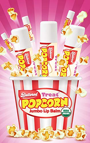 TREAT Jumbo Lip Balm, Organic & Cruelty Free (.50 OZ) (BUTTERED POPCORN BALM)-Velvo Beauty