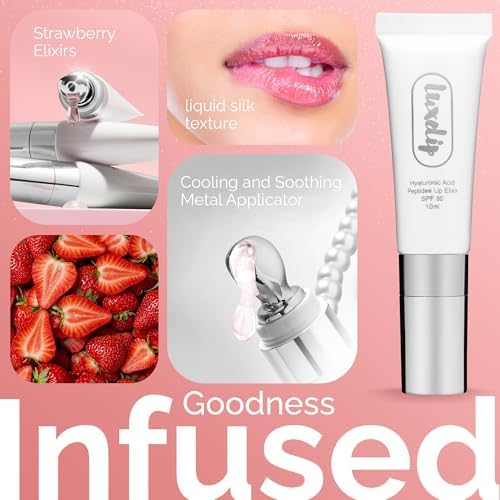 Tinted Lip Balm Elixir for OIder Women, Hydrating Vegan Lip Care with Sheer Color & Moisturizing Glow – Non-Sticky Nourishing, Lip Plumping Treatment for Soft, Smooth Lips (Strawberry 10ml)-Velvo Beauty