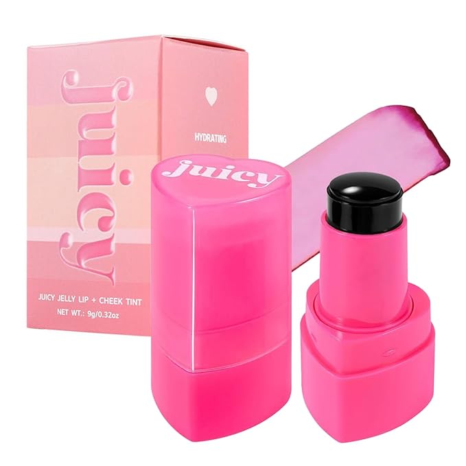 Cooling Water Jelly Tint Stick，Multi-Use Juicy Love Blush, 3-In-1cheek Blush & Eyeshadow & Lip Tinted Long-Lasting Moisture Stick，Bouncy Jelly Texture，Creates A Moist Watercolor Effect (#02, 0.32oz)-Velvo Beauty