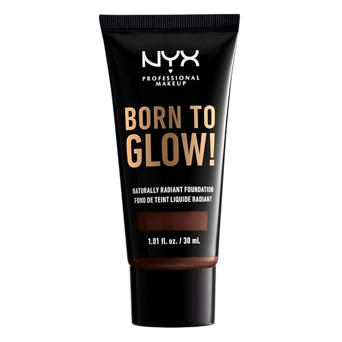 NYX PROFESSIONAL MAKEUP Born To Glow Naturally Radiant Foundation, Medium Coverage - Deep Espresso-Velvo Beauty
