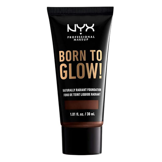NYX PROFESSIONAL MAKEUP Born To Glow Naturally Radiant Foundation, Medium Coverage - Deep Espresso-Velvo Beauty