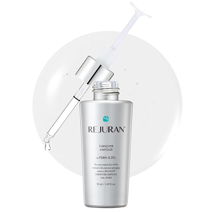 REJURAN® Turnover Ampoule, c-PDRN® [Larger Size] - Original Salmon DNA PDRN Face Serum for Rejuvenation, Firming, Hydration & Youthful Glow, Smooths Skin Texture. Korean Skincare (1.69 fl oz)-Velvo Beauty