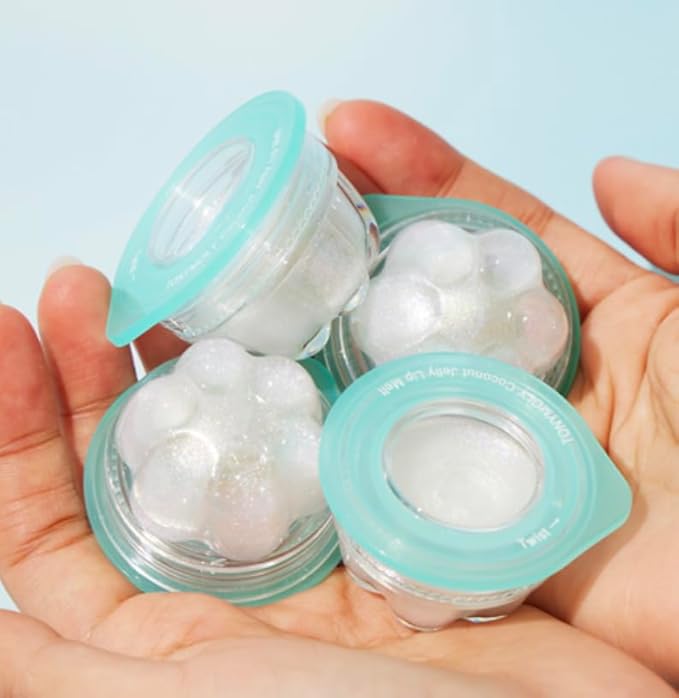 TONYMOLY Jelly Lip Melt, Coconut | Limited Edition Holographic Glitter Lip Treatment and Highlighter-Velvo Beauty