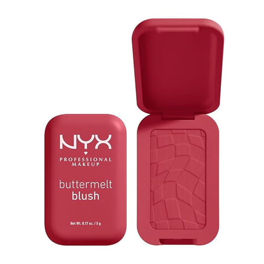 NYX PROFESSIONAL MAKEUP Powder Blush, 12HR Wear, Vegan Formula - Back And Butta-Velvo Beauty