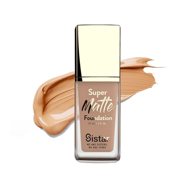 Sistar Super Matte Foundation Perfecting Liquid Foundation Full Coverage Control Shine Weightless Longwearing 30 mL / 1 fl. oz. (Rose Beige)-Velvo Beauty