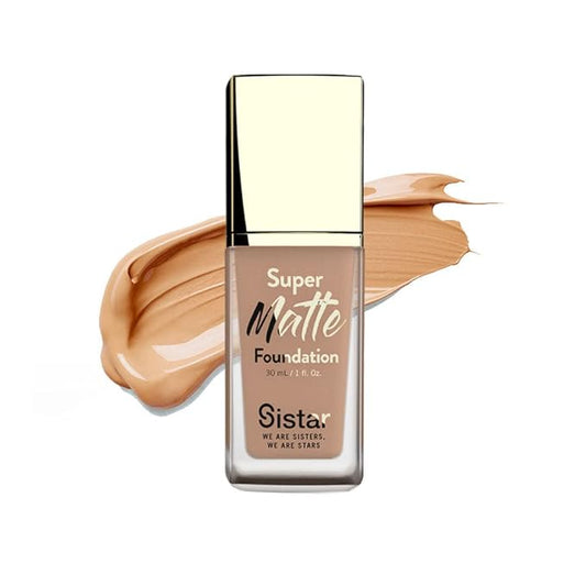 Sistar Super Matte Foundation Perfecting Liquid Foundation Full Coverage Control Shine Weightless Longwearing 30 mL / 1 fl. oz. (Rose Beige)-Velvo Beauty