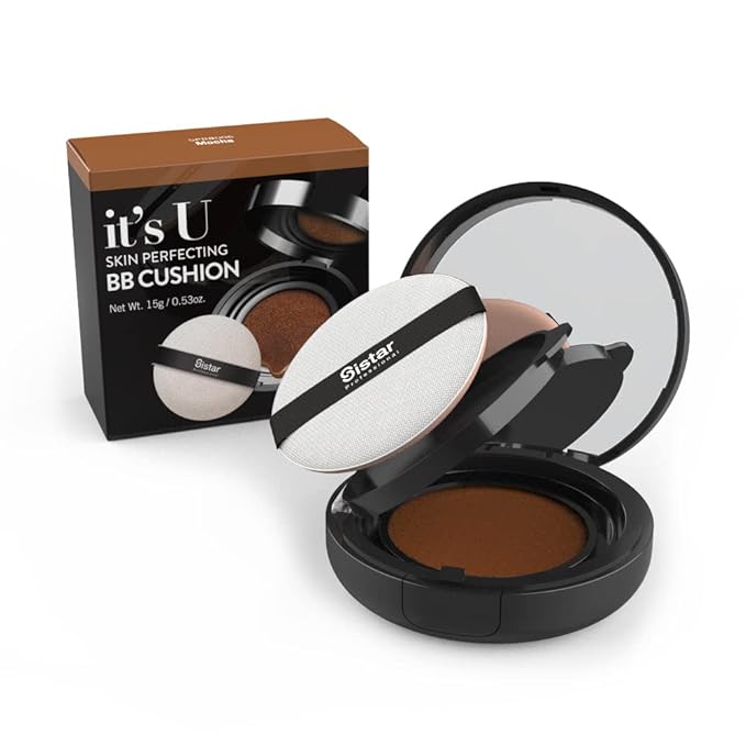 Sistar Skin Perfecting BB Cushion Full Coverage Long Lasting Natural Glow Foundation On The Go Case With Mirror (Mocha)-Velvo Beauty