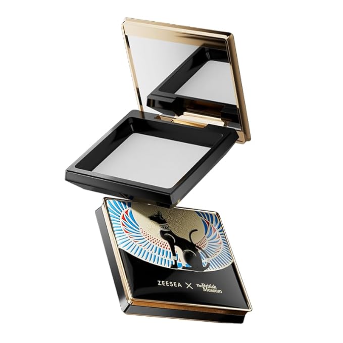 ZEESEA Pressed Powder The British Museum Egypt Series Long Lasting Oil Control Facial Finishing Brighten Setting Powder Multi-use Foundation(#03 Translucent)-Velvo Beauty