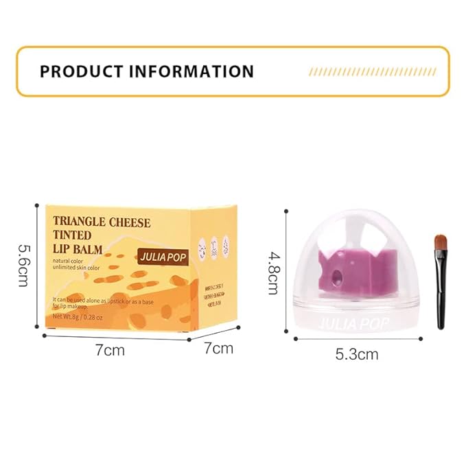 AKARY Triangle Cheese Tinted Lip Balm, Natural Moisturizing Lip Care All-day Moisture, Daily Lip Balm for Dry Cracked Skin, Soothing, & Refreshing, Hydration Treatment & Lip Care-Velvo Beauty