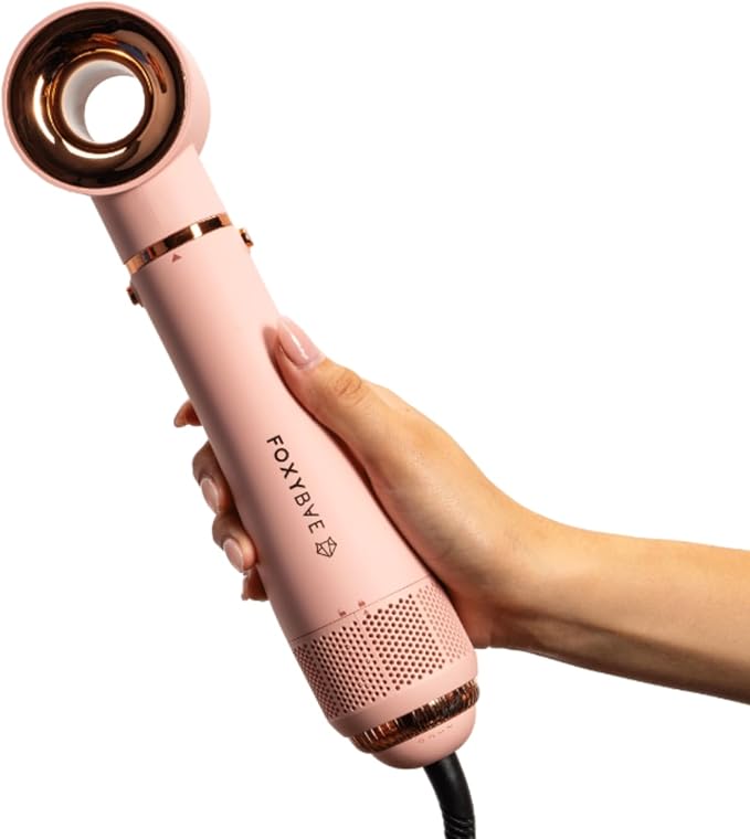FoxyBae 4-in-1 Hot Air Styler: Blow Dryer Brush, Diffuser, Curling Barrel & Drying Cylinder - Blush Super Styler-Velvo Beauty