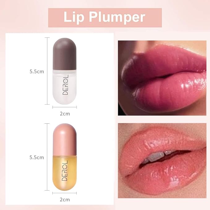 Lip Plumper Set, Day and Night Lip Plumper Gloss/Plumping Lip Balm/Lip Cosmetics Lip Mask for All Day-Velvo Beauty