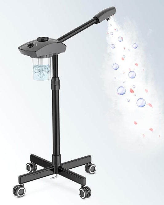 Kingsteam Professional Ozone Nano-Ionic Facial Steamer | Deep Cleansing Hydrating | Salon Home Spa Face Steamer | Pore Cleanser | 60-Min Timer | 360° Swivel | Esthetician Favorite Tool, Black-Velvo Beauty