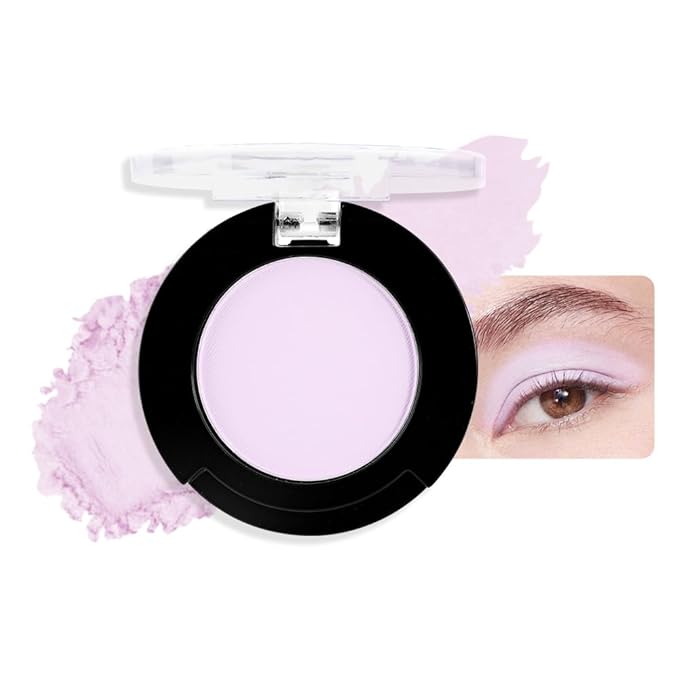 Monochrome Matte Eyeshadow Makeup Palette, Highly Pigmented Light Purple Eyeshadow Palette, Matte Pressed Powder Eye shadow Makeup, Single Vegan Eye Shadow, Daily Evening Women Girls Eyeshadow Gift12#-Velvo Beauty