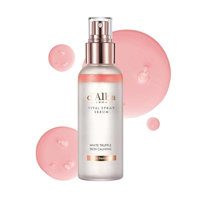 d'alba Piedmont Italian White Truffle Vital Spray Serum, Vegan Skin Care, Calming and Hydrating Facial Mist for Red and Sensitive Skin, Glow Serum, Surfactant Free, All in One, Korean Skin Care-Velvo Beauty