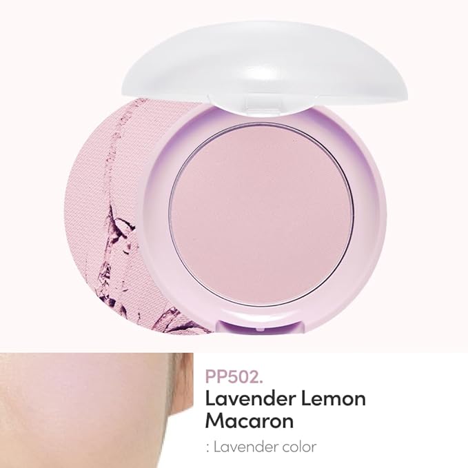 ETUDE Lovely Cookie Blusher #PP502 Lavender Lemon Macaron 4g | Glowing & Natural Powder Blush with Long-Lasting Sebum Control | Easy Application | Puffy Cushion for a Lovely Makeup Look-Velvo Beauty