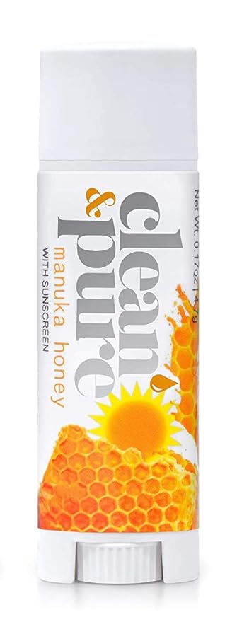 Lip Balm Singles (Manuka Honey with Sunscreen) 100% Natural Beeswax, Vitamin E Oil | Olive Oil Based Treatment for Dry, Chapped Lips | Made in Australia…-Velvo Beauty