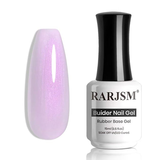 RARJSM Pearl Gel Builder Nail Polish Purple Hard Gel in a Bottle Mermaid Shell Glitter Pearlescent Thick Extension Structure for Nails 15ml Soak Off Curing Requires Salon Home DIY Beginner Use-Velvo Beauty