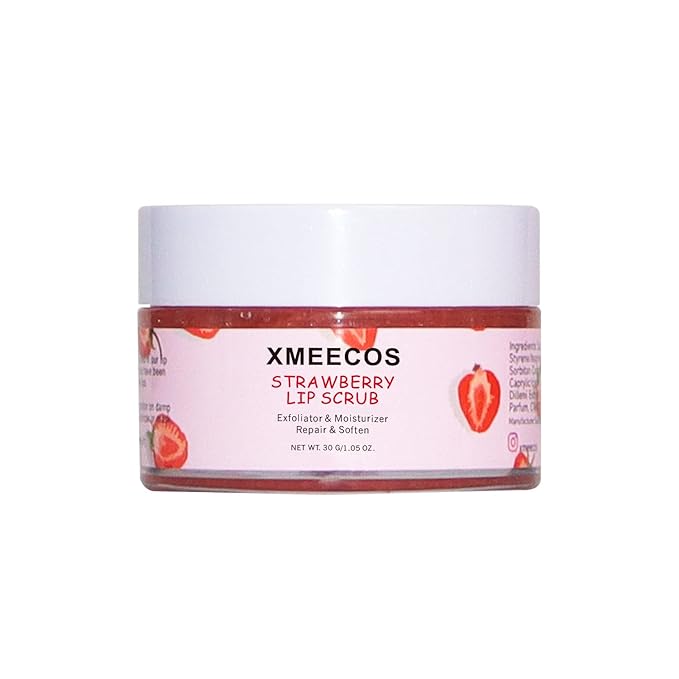 Strawberry Lip Scrub Exfoliating Moisturizing and Repairing and Lips Softening| Cruelty-free| Exfoliator-Velvo Beauty
