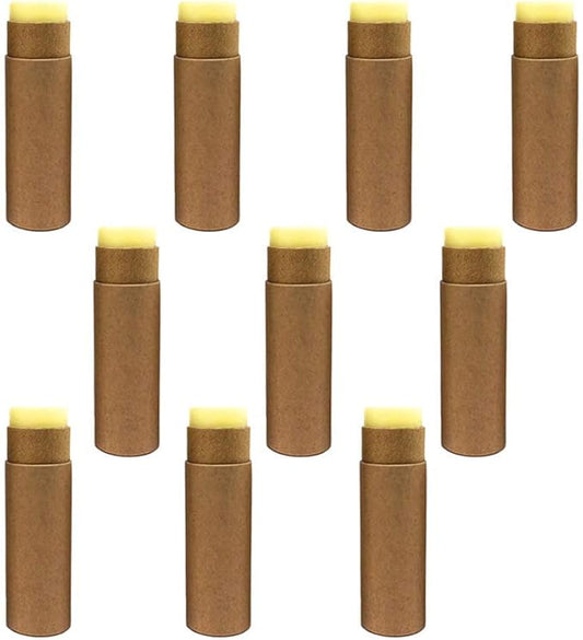10 Pcs 1oz Cardboard Lip Balm Tubes Kraft Paper Lipstick Tube Empty Lip Gloss Containers Refillable Chapstick Container Round Paper Solid Tube for DIY Cosmetic Samples Lotion Deodorant,Brown-Velvo Beauty