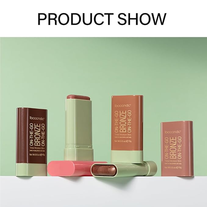 Multi-Use Makeup Blush Stick, Cream Blush Stick, Tinted Solid Moisturizer Stick for Cheek & Eyes & Lips, Waterproof Natural Nude Makeup, Suitable for All Skin (4#Beach Glow)-Velvo Beauty