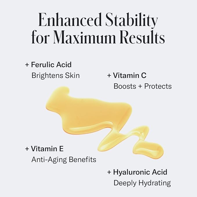 Geologie Vitamin C+E Ferulic Acid Face Serum | Brightening & Firming Anti-Aging Gel Formula | 5% Light-Protected & Stabilized Vitamin C , 0.5% Vitamin E, 1.5% Hyaluronic Acid | 30 ML-Velvo Beauty