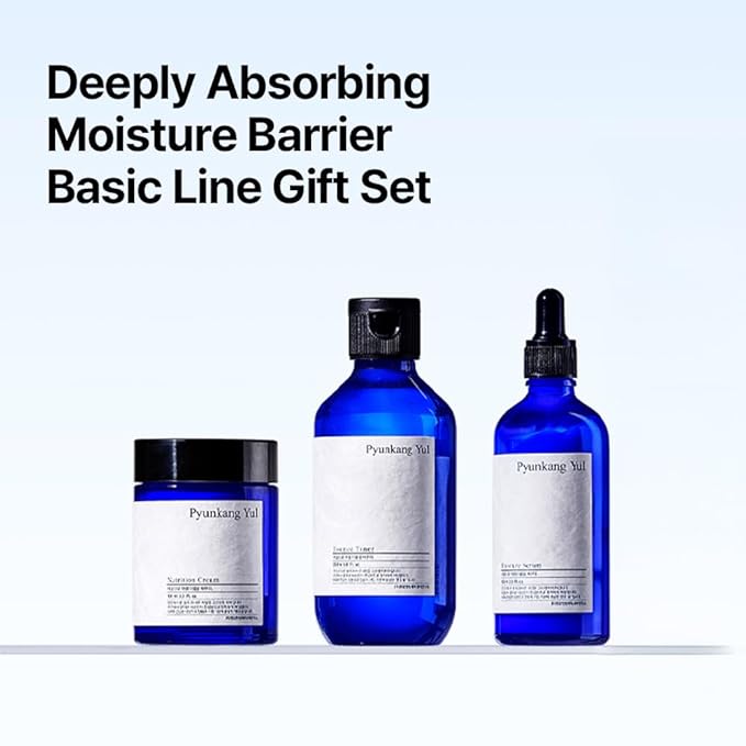 Pyunkang Yul PKY Basic Line Skincare Gift Set, Holiday Essentials for Moisturizing & Nourishing, Toner, Serum & Face Cream, Ideal for Gifting (3-Item Set)-Velvo Beauty