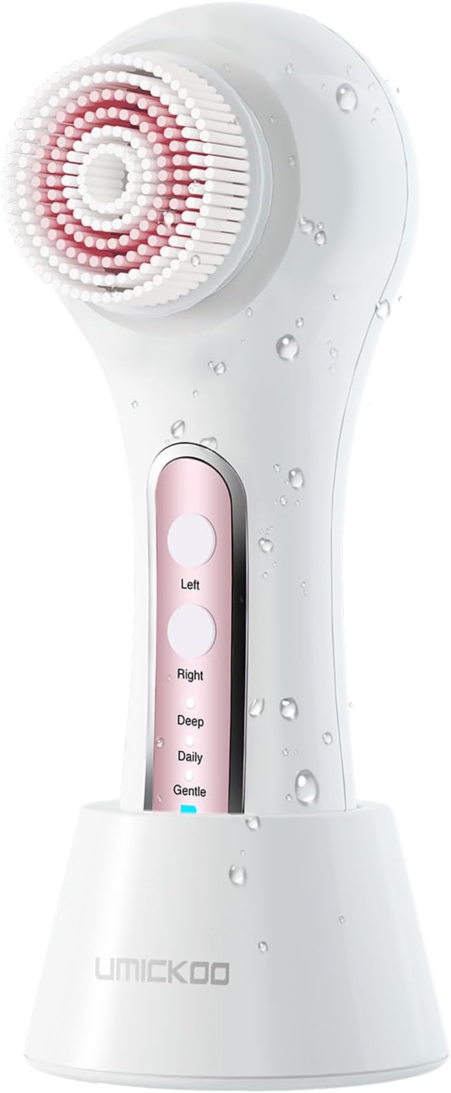 Face Scrubber Exfoliator,Facial Cleansing Brush Rechargeable IPX7 Waterproof with 5 Brush Heads,Electric Face Spin Brush for Exfoliating, Massaging and Deep Cleansing-Velvo Beauty