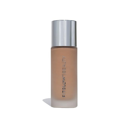 Fitglow Beauty - Natural Foundation+ Photo-Filtering Foundation | Vegan, Woman-Owned Clean Beauty (F5 - Tan-Deep Neutral, Soft Olive Undertones)-Velvo Beauty