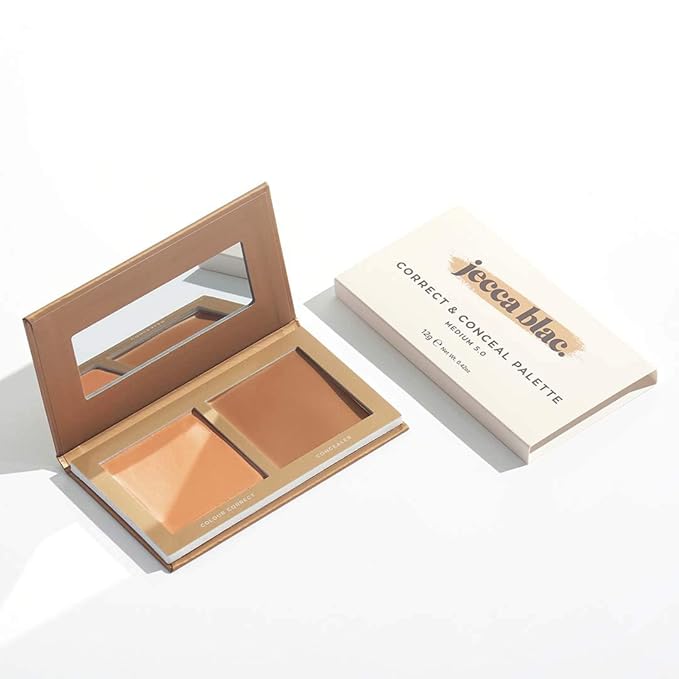 Jecca Blac Correct and Conceal Medium Coverage Palette, Lightweight Long Lasting Formula, Medium To Full Coverage, Gender Neutral and LGBTIQA+ Inclusive Make Up, Medium 5.0, 12g-Velvo Beauty