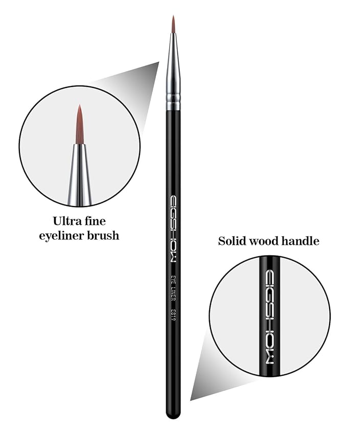 Eyeliner Brush Ultra Fine Point Premium Gel Eyeliner Brush Nylon Bristles Professional Makeup Tools for Lquid Powder And Paste Black (E819)-Velvo Beauty