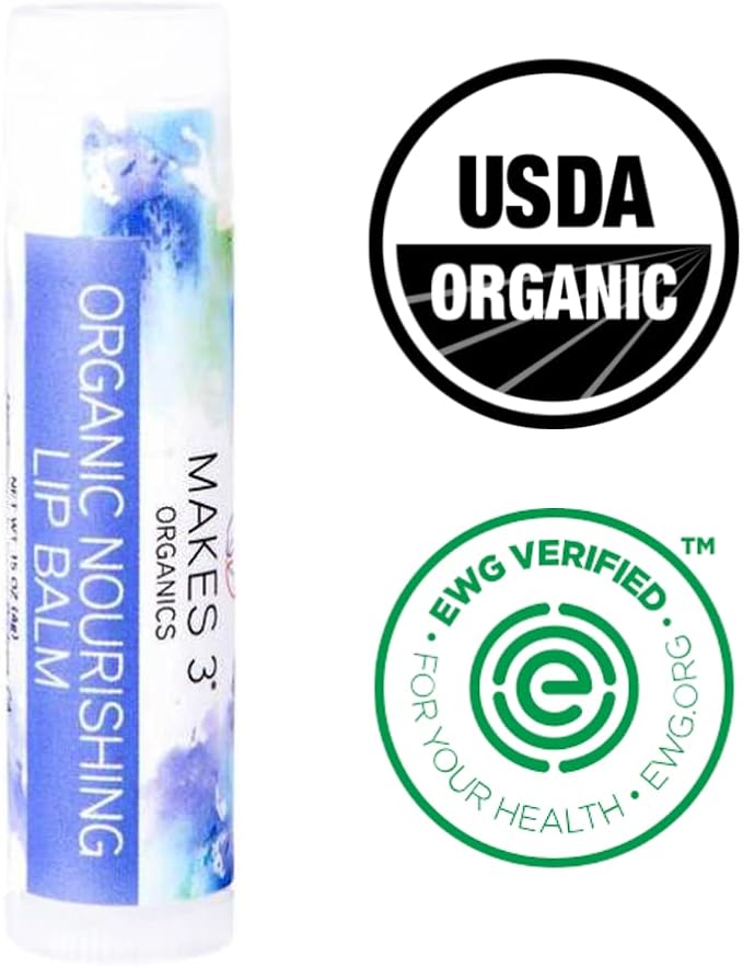 Lip Balm - Organic Natural USDA Certified 100% - Accelerates Healing - Unscented Moisturizing Balm Stick - Prevent Dry Cracked Lips - Hand-Crafted in Santa Barbara, California - 4 Pack Never Run Out-Velvo Beauty