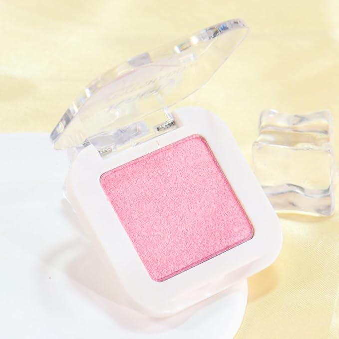 evpct Pink Single Eyeshadow Palette, Bright Light Pink Rose Glitter Shimmer Sparkle Cream Eye Shadow Palette Makeup for Older Women, High Pigment Waterproof Monochrome Mini Eyeshadow Makeup Products-Velvo Beauty