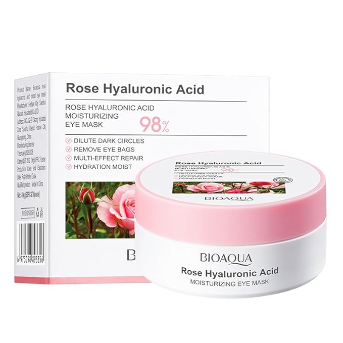 60PCS/30pairs Rose Hyaluronic Acid Moist Eye Mask Nourishing Eye Mask Hydrating Moisturizing Nourishing Eye Zone Eye Mask 80g-Velvo Beauty