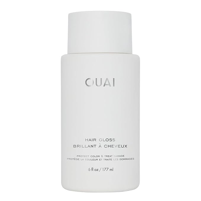 OUAI Hair Gloss - In-Shower Shiny Hair Treatment & Glaze with Frizz Control - Heat Protectant Infused with Hyaluronic Acid, Rice Water & Panthenol - Paraben, Phthalate & Sulfate Free (6 Oz)-Velvo Beauty
