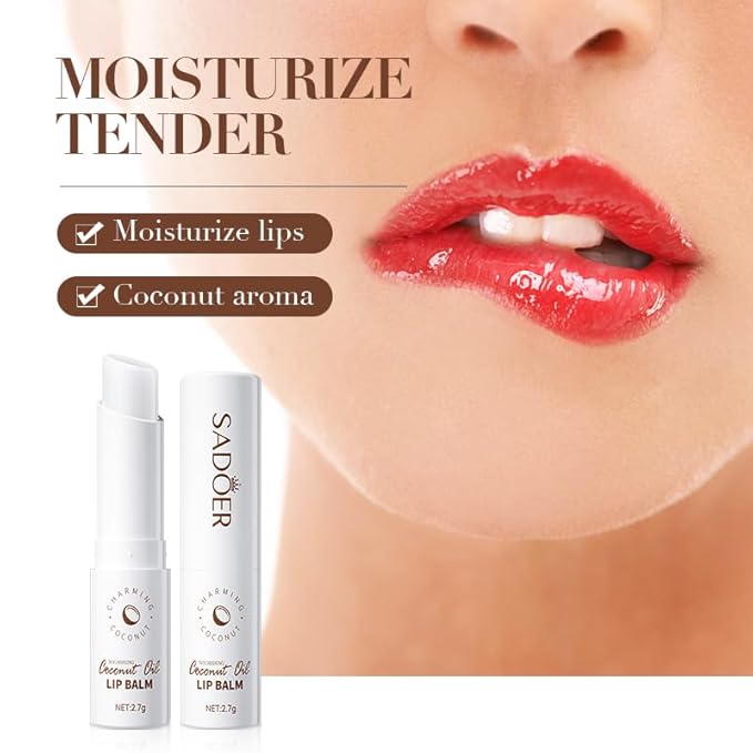 SADOER Coconut Oil Natural Moisturizing Lip Balm Moisturizing Lips Smooth And Elastic Lip Ointments-Velvo Beauty