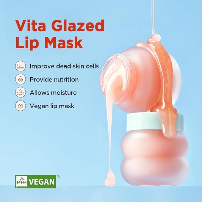 Vita Glazed Lip Mask 20ml / 109.5g, Super moisturizing night lip care, glazed and easy washable texture that melts into lips-Velvo Beauty