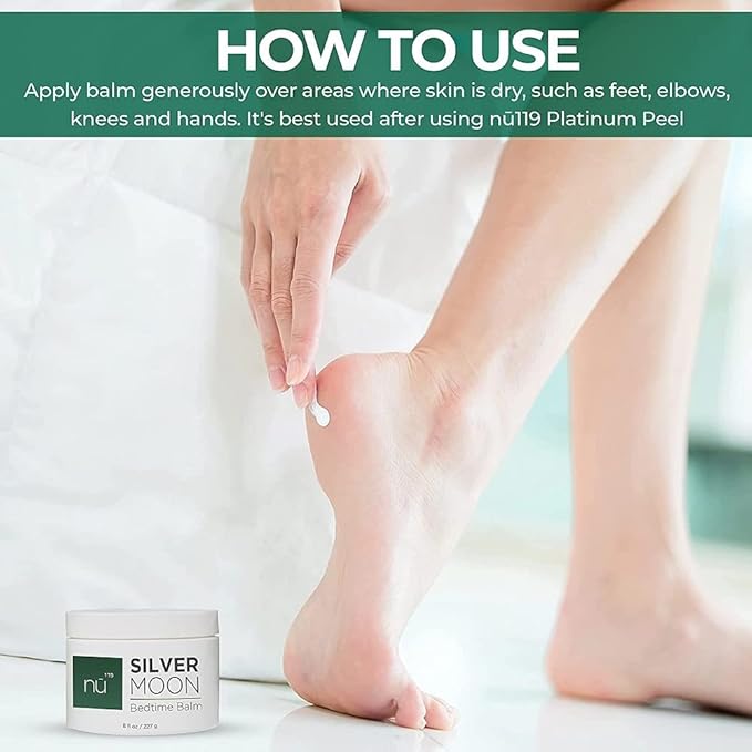 How to Heal Cracked Feet Overnight Silver Moon Bedtime Balm | Natural Cream Moisturizer Treatment for Dry Skin on Heels & Hands for Men & Women | Fix & Repair Foot Skin & Soften Calluses-Velvo Beauty