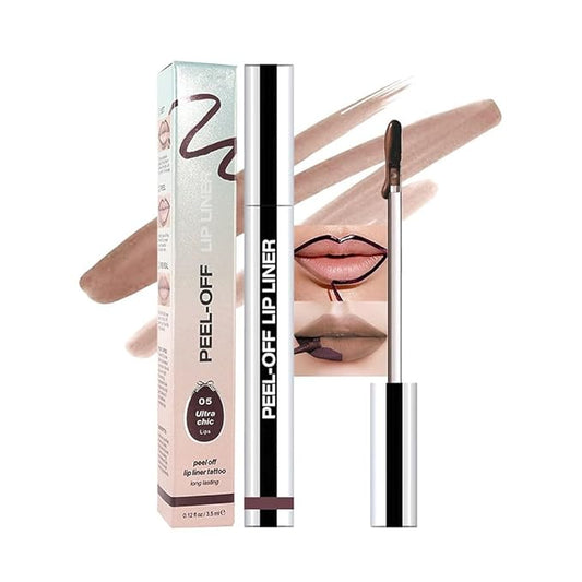 Matte Lip Gloss Stain-Peel Off Lip Liner Tattoo, Dark Brown Lip Tint，Long Lasting Peel Off Lip Stain, Waterproof Transfer-proof Lip Mask Lip Liner Peel Off Lip Gloss,Stayn Lip Makeup. #05-Velvo Beauty