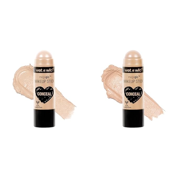 wet n wild MegaGlo Conceal and Contour Neutral Follow Your Bisque,1 Ounce and Nude For Thought Makeup Sticks Bundle-Velvo Beauty