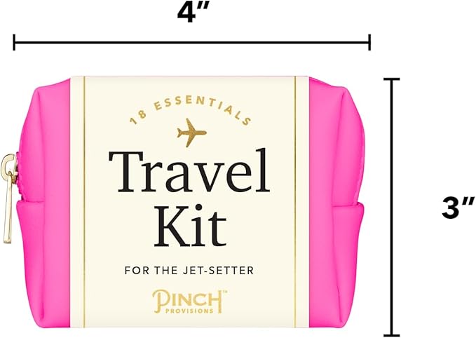 Pinch Provisions Travel Kit, includes 18 Must-Have Emergency Essential Items for Travelling, Ideal Road Trip or Airport Gift for Friends, Family & Peers, Portable Pouch-Velvo Beauty